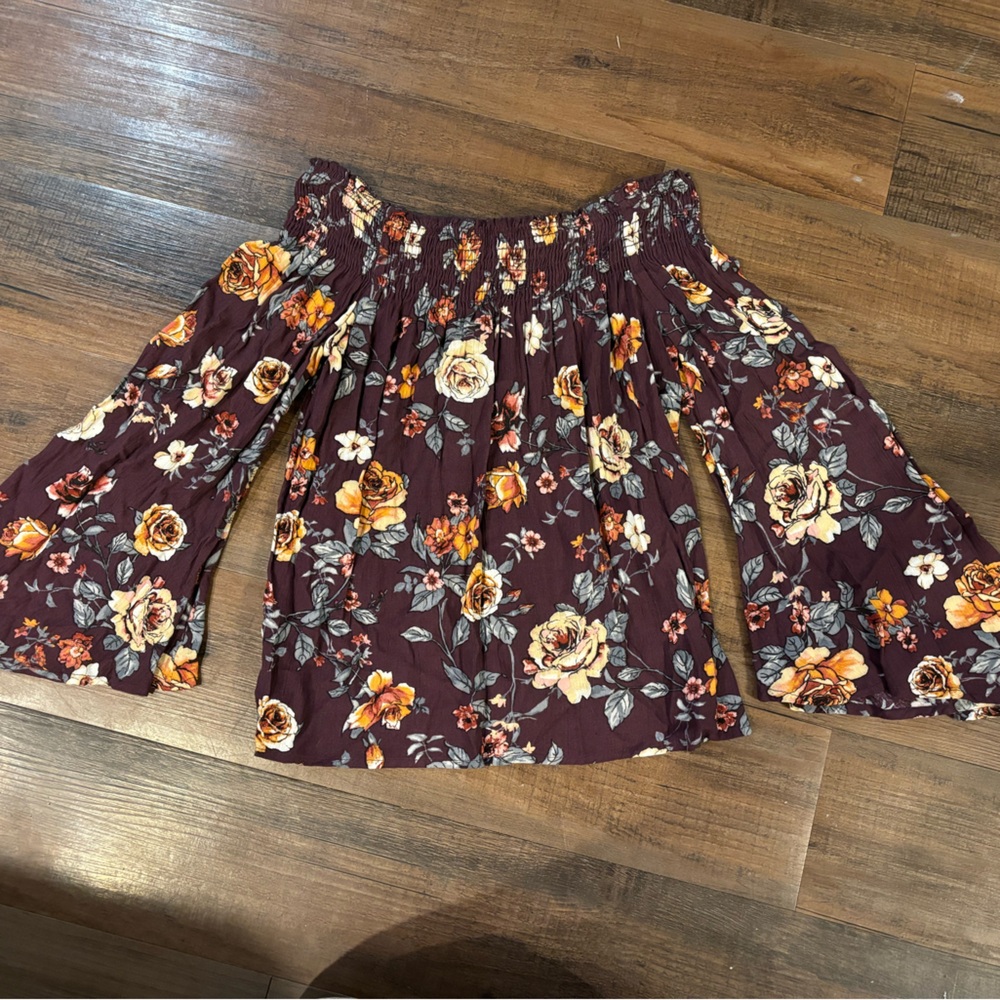 Off the shoulder floral blouse